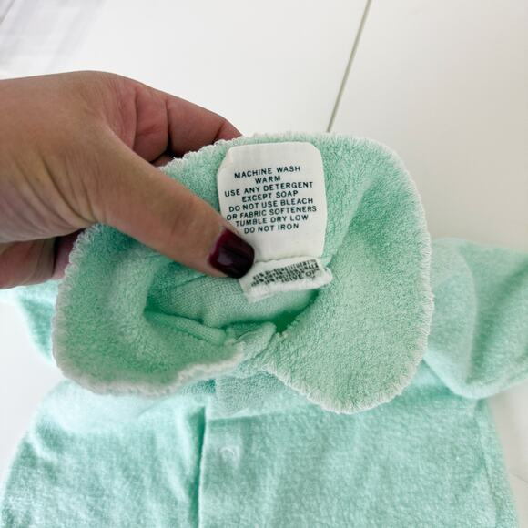 Vintage Sears Winnie The Pooh Terry Snap Footed Bodysuit Mint Green M 21-26lbs - Picture 5 of 8